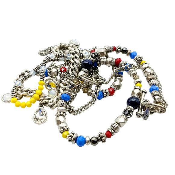 Multi Layered Silver Tone Necklace from Premier Designs with Colorful Beads - Picture 2 of 3